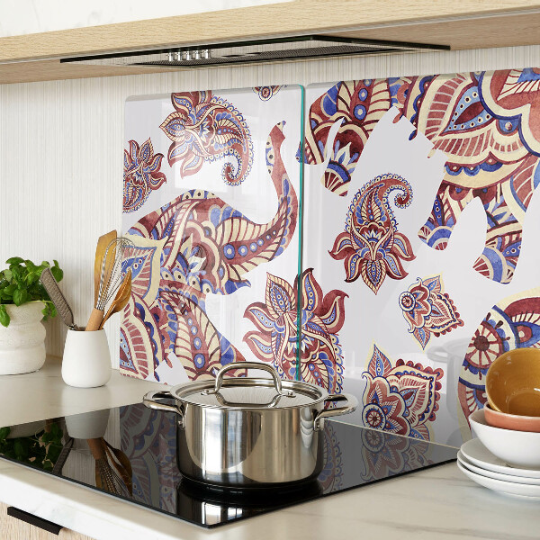 Tagliere in vetro con motivo paisley e fiori