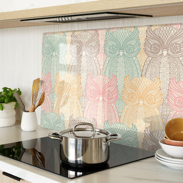 Tagliere in vetro temperato con motivo floreale e uccelli