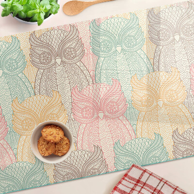 Tagliere in vetro temperato con motivo floreale e uccelli