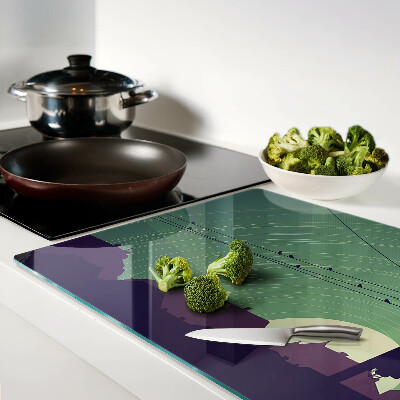 Tagliere in vetro con stampa di uccelli sui fili elettrici