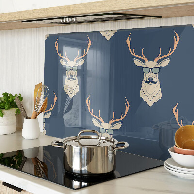 Tagliere in vetro temperato con stampa di una renna che indossa occhiali da sole