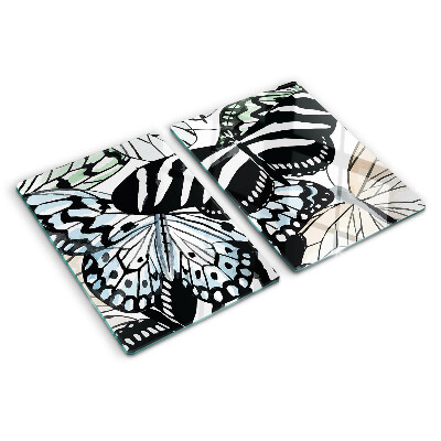 Tagliere in vetro temperato con motivo di farfalle multicolori