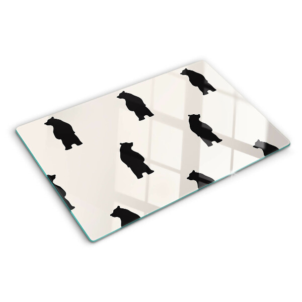 Tagliere in vetro temperato con sagome di orsi