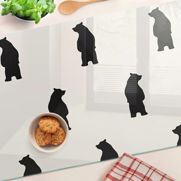 Tagliere in vetro temperato con sagome di orsi