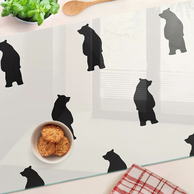 Tagliere in vetro temperato con sagome di orsi