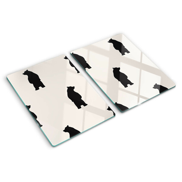 Tagliere in vetro temperato con sagome di orsi