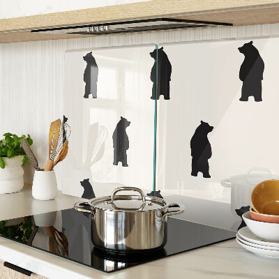 Tagliere in vetro temperato con sagome di orsi