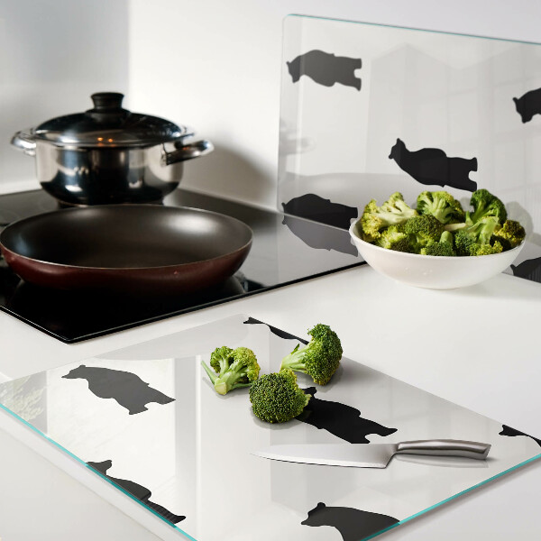 Tagliere in vetro temperato con sagome di orsi