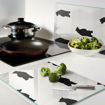 Tagliere in vetro temperato con sagome di orsi