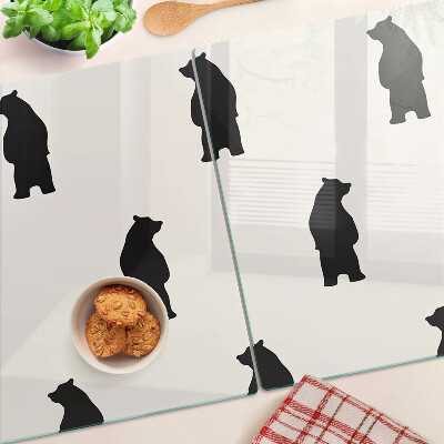 Tagliere in vetro temperato con sagome di orsi