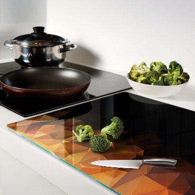 Tagliere in vetro temperato con decorazione a motivo geometrico ispirata a un falò