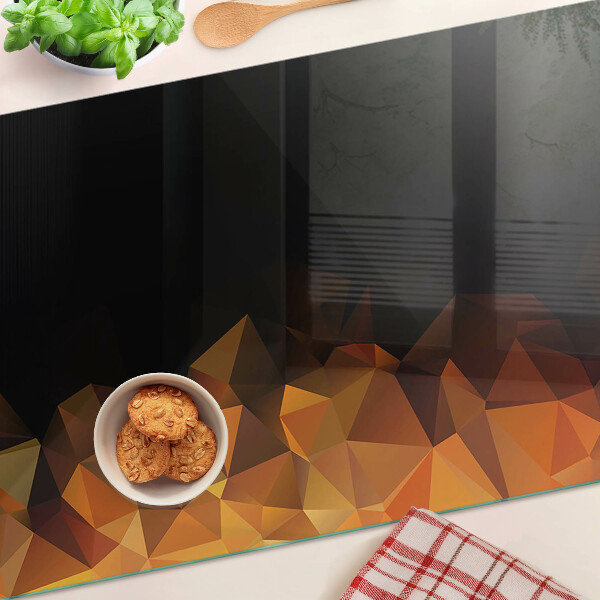 Tagliere in vetro temperato con decorazione a motivo geometrico ispirata a un falò