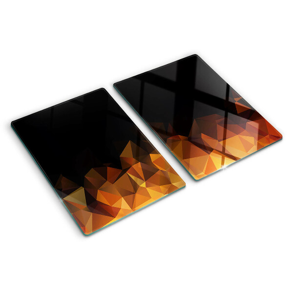 Tagliere in vetro temperato Falò ardente in stile geometrico