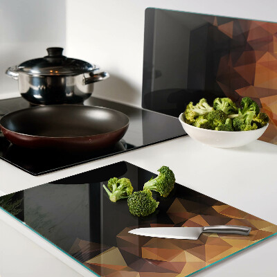 Tagliere in vetro temperato con decorazione a motivo geometrico ispirata a un falò