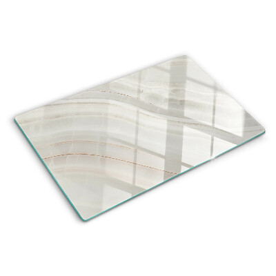 Tagliere in vetro temperato con motivo a marmo e venature dorate