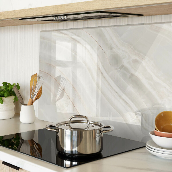 Tagliere in vetro temperato con motivo a marmo e venature dorate