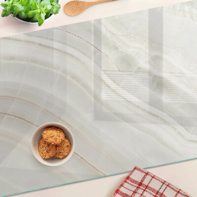 Tagliere in vetro temperato con motivo a marmo e venature dorate