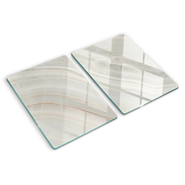 Tagliere in vetro temperato con motivo a marmo e venature dorate