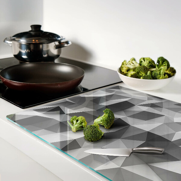 Tagliere in vetro temperato con motivo geometrico astratto