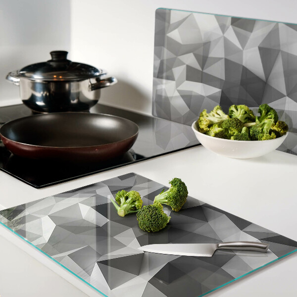 Tagliere in vetro temperato con motivo geometrico astratto