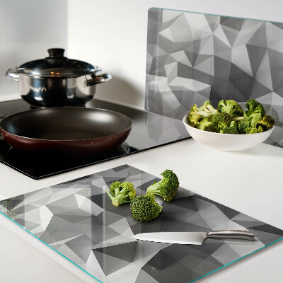 Tagliere in vetro temperato con motivo geometrico astratto