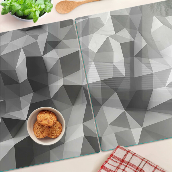 Tagliere in vetro temperato con motivo geometrico astratto