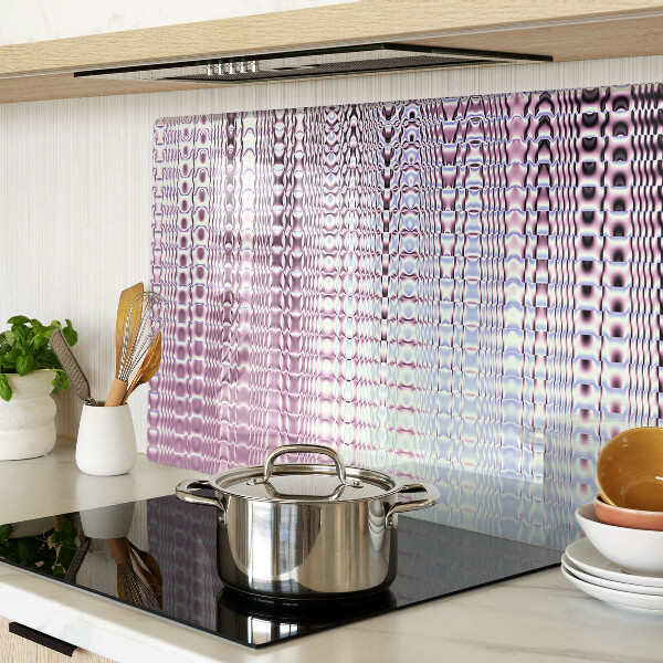 Tagliere in vetro temperato con motivo a onde nei toni del rosa