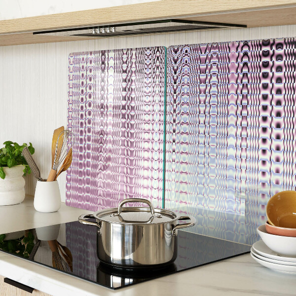 Tagliere in vetro temperato con motivo a onde nei toni del rosa