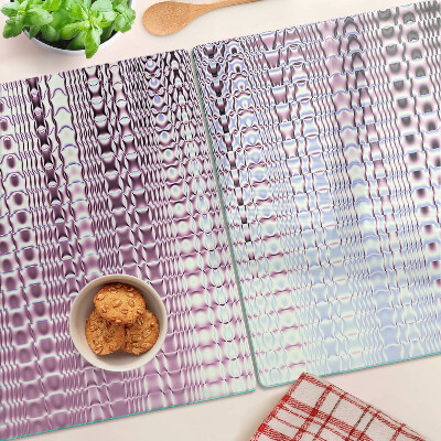 Tagliere in vetro temperato con motivo a onde nei toni del rosa