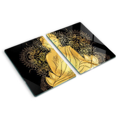 Tagliere in vetro temperato con stampa di un Buddha in meditazione