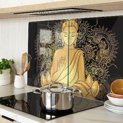 Tagliere in vetro temperato con stampa di un Buddha in meditazione