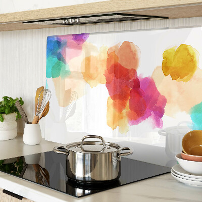 Tagliere in vetro temperato con motivo di macchie colorate d'acquerello