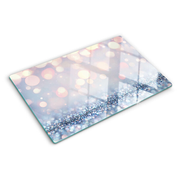 Tagliere in vetro temperato con luci scintillanti e accento a forma di diamante