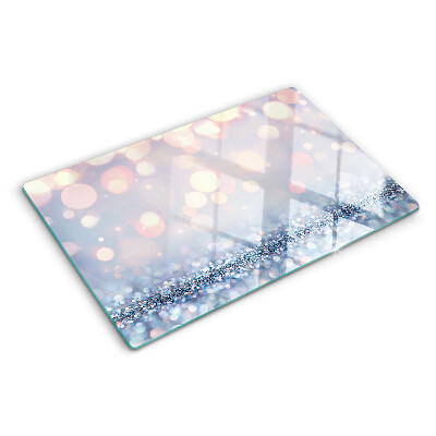 Tagliere in vetro temperato con luci scintillanti e accento a forma di diamante