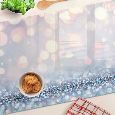 Tagliere in vetro temperato con luci scintillanti e accento a forma di diamante