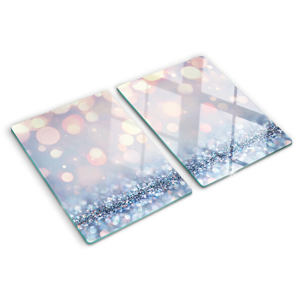 Tagliere in vetro temperato con luci scintillanti e accento a forma di diamante