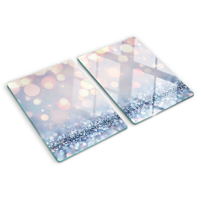 Tagliere in vetro temperato con luci scintillanti e accento a forma di diamante