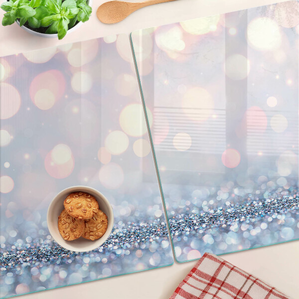 Tagliere in vetro temperato con luci scintillanti e accento a forma di diamante