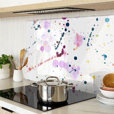 Tagliere in vetro temperato con motivo astratto a macchie di vernice