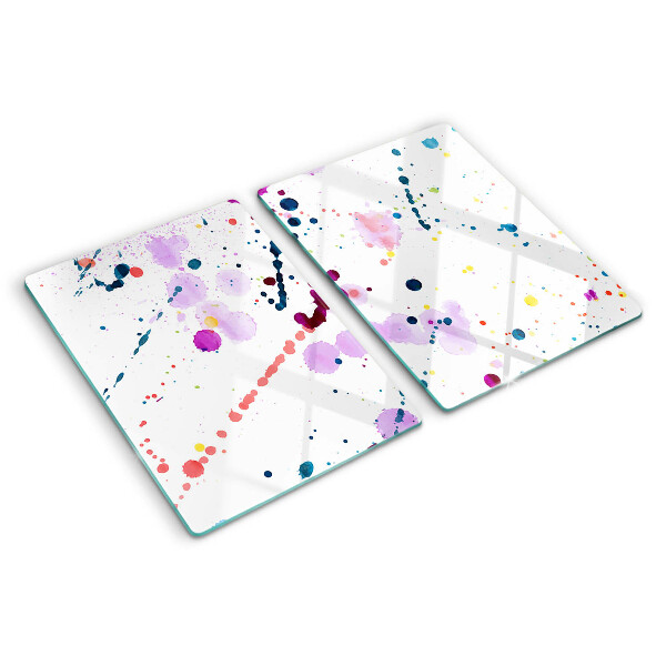 Tagliere in vetro temperato con motivo astratto a macchie di vernice