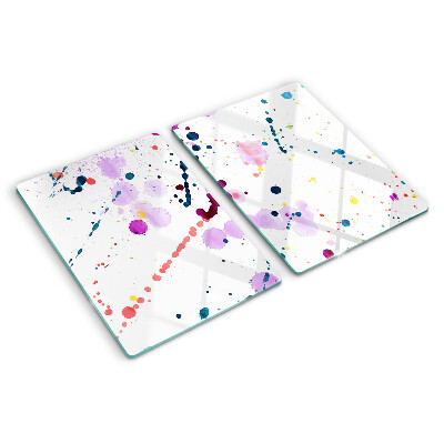Tagliere in vetro temperato con motivo astratto a macchie di vernice