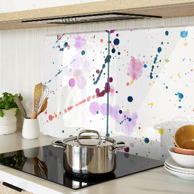 Tagliere in vetro temperato con motivo astratto a macchie di vernice