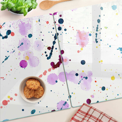 Tagliere in vetro temperato con motivo astratto a macchie di vernice