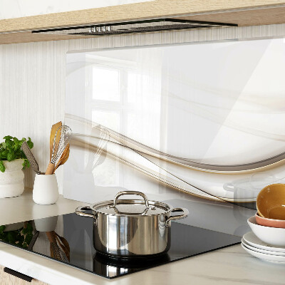 Tagliere in vetro temperato con motivo a onde astratte nei toni del beige