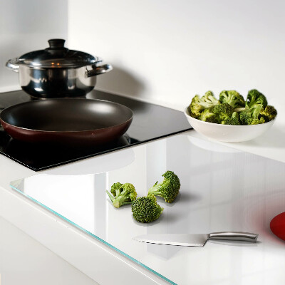 Tagliere in vetro con motivo a cerchio rosso su sfondo trasparente