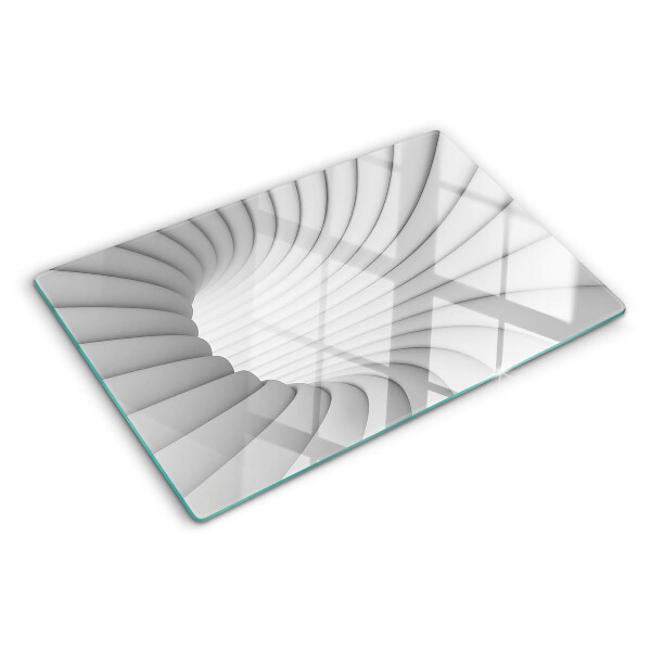 Tagliere in vetro temperato con motivo a spirale decorativo