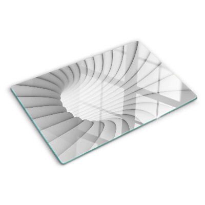 Tagliere in vetro temperato con motivo a spirale decorativo