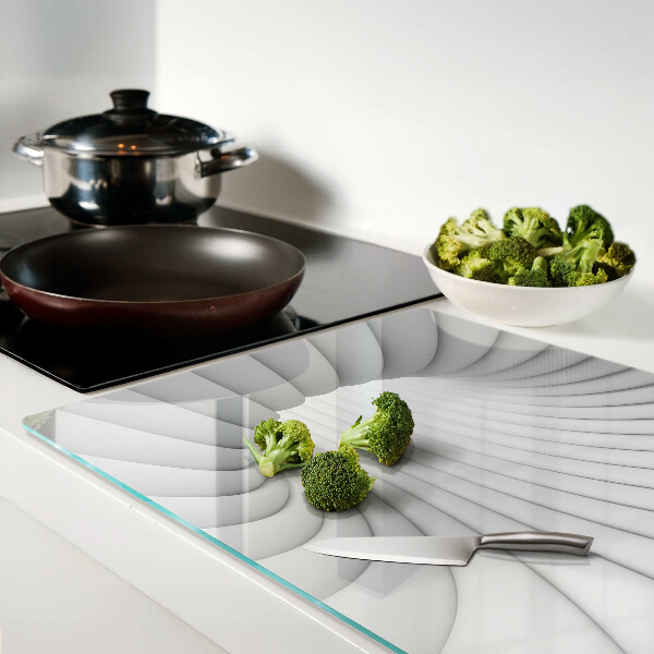 Tagliere in vetro temperato con motivo a spirale decorativo