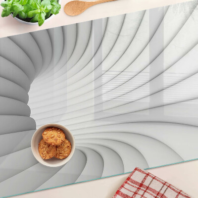 Tagliere in vetro temperato con motivo a spirale decorativo