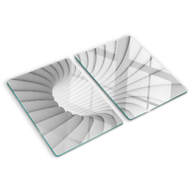 Tagliere in vetro temperato con motivo a spirale decorativo